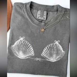 Charcoal Mermaid Graphic T Shirt